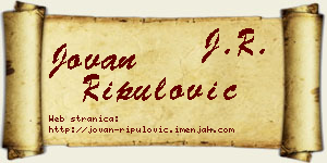 Jovan Ripulović vizit kartica